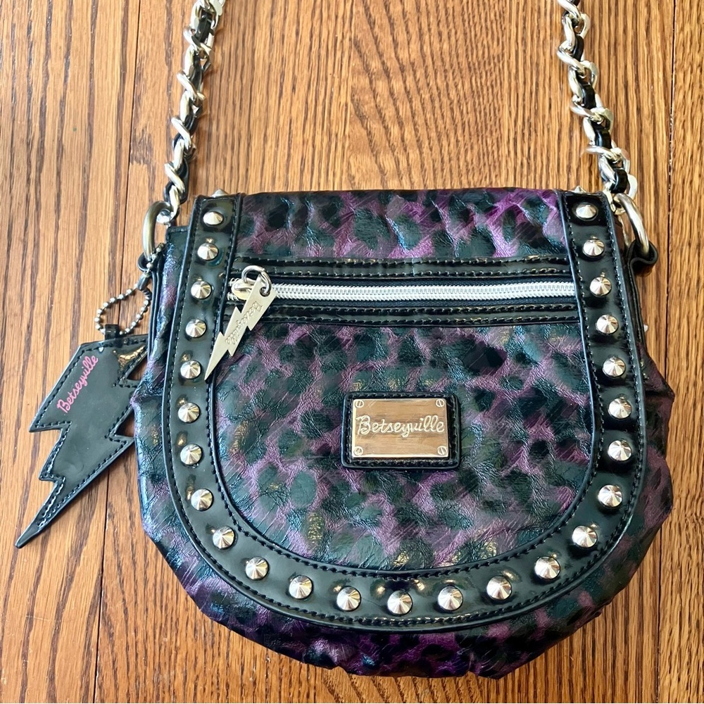 *SOLD*Betsey Johnson Purple Leopard Bag